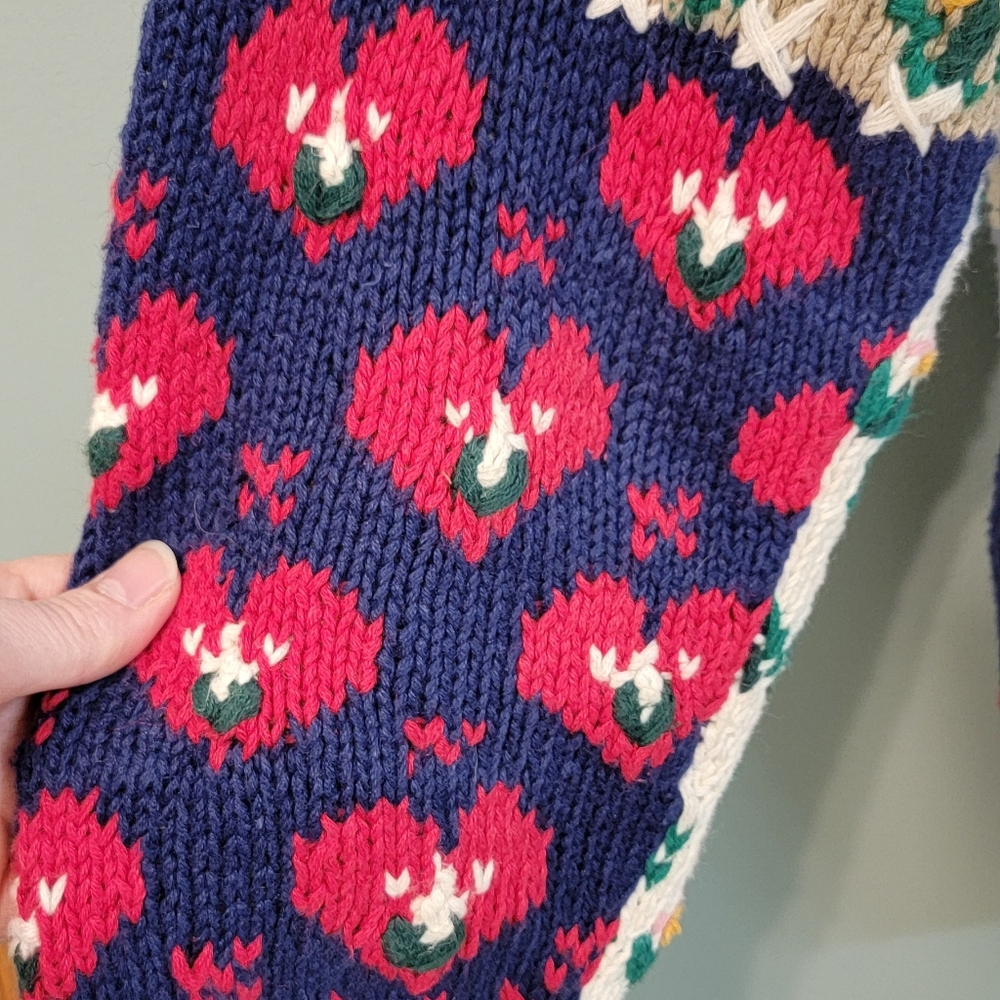 Vintage Northern Isles Hand Knit Freedom USA Prairie Land Sweater Cardigan Small - Picture 10 of 16